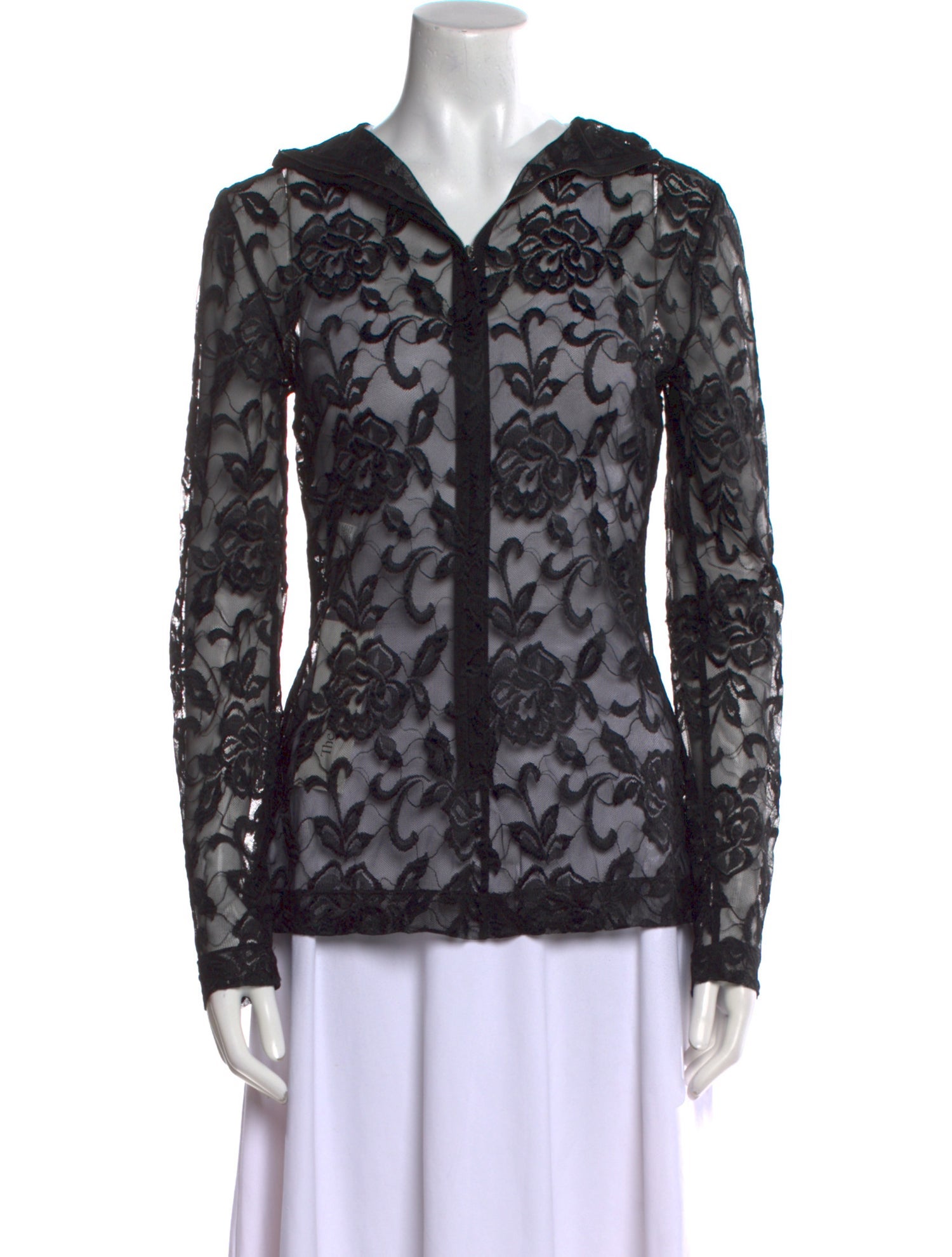 Dolce & Gabbana Lace Pattern V-Neck Blouse