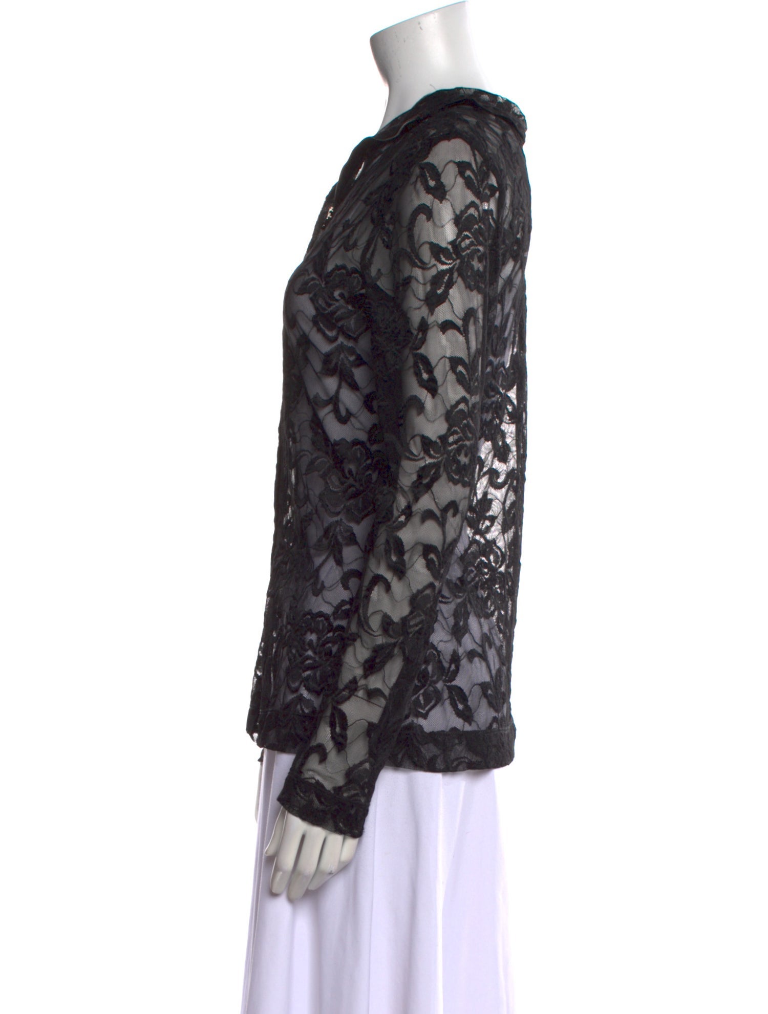 Dolce & Gabbana Lace Pattern V-Neck Blouse