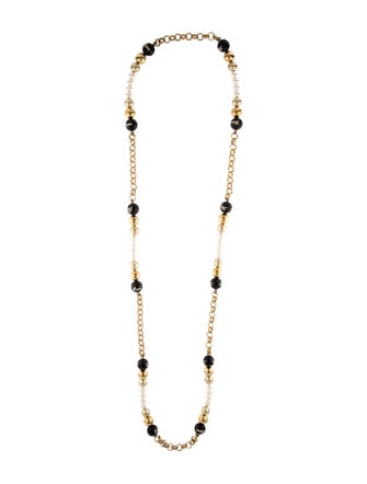 Dolce & Gabbana Faux Pearl & Resin Bead 'Love' Double Strand Necklace