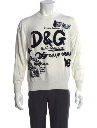 Dolce & Gabbana Virgin Wool Graphic Print Sweatshirt