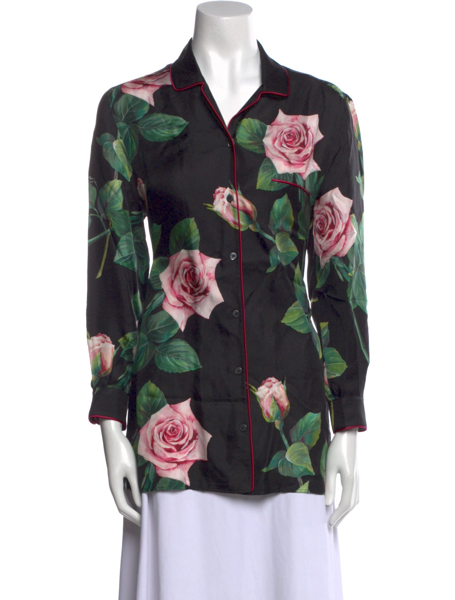 Dolce & Gabbana Silk Floral Print Blouse