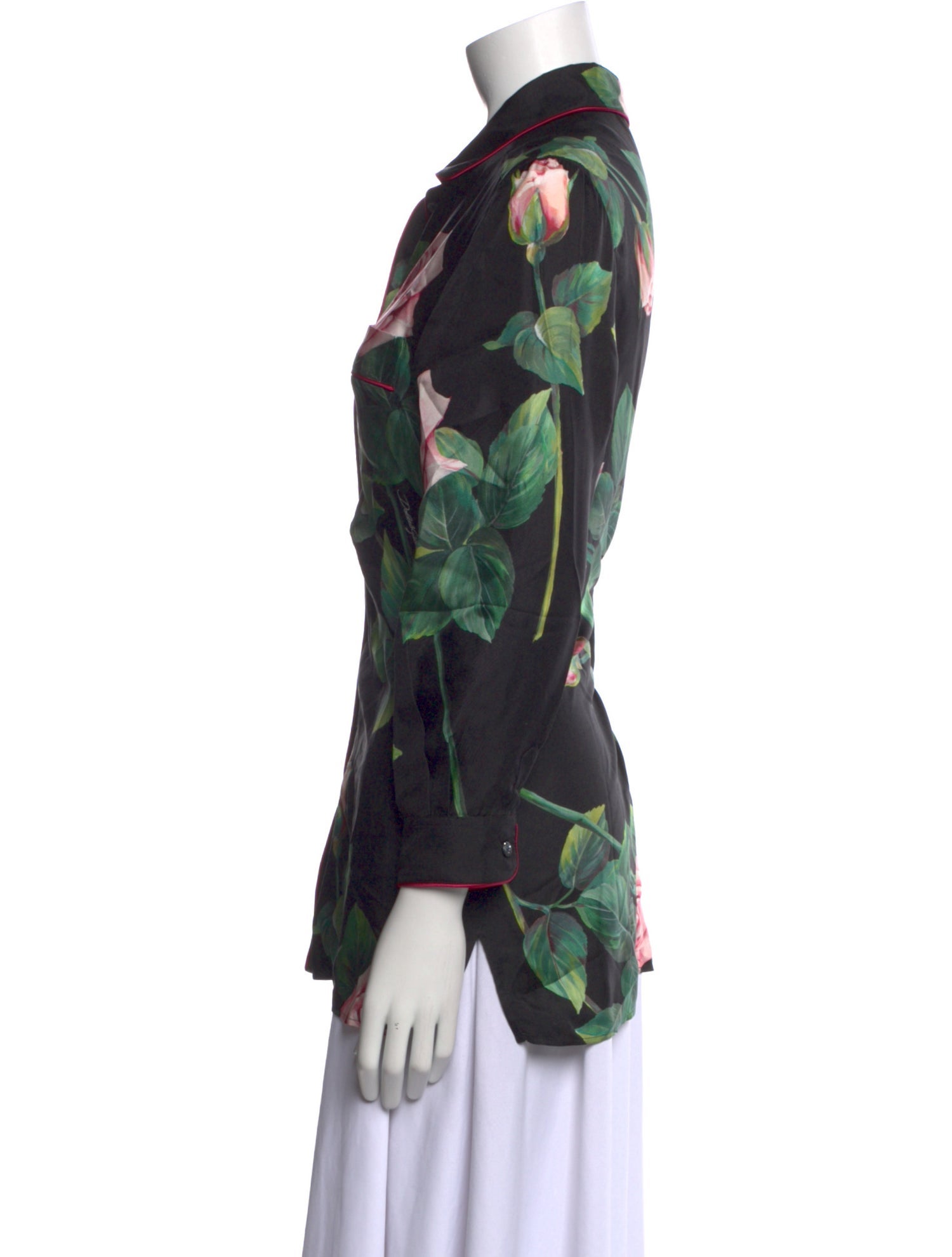 Dolce & Gabbana Silk Floral Print Blouse