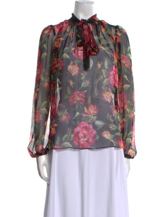 Dolce & Gabbana Silk Floral Print Blouse