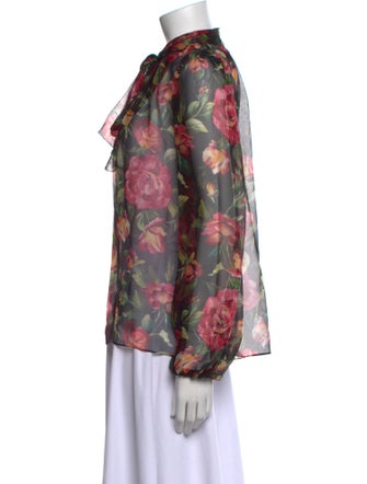 Dolce & Gabbana Silk Floral Print Blouse