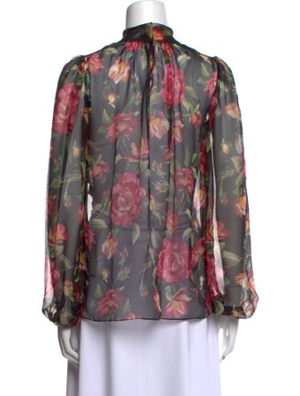 Dolce & Gabbana Silk Floral Print Blouse