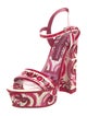 Dolce & Gabbana Patent Leather Printed Gladiator Sandals
