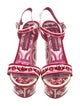 Dolce & Gabbana Patent Leather Printed Gladiator Sandals