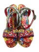 Dolce & Gabbana Majolica Print Crystal Embellishments Sandals