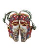 Dolce & Gabbana Majolica Print Crystal Embellishments Sandals