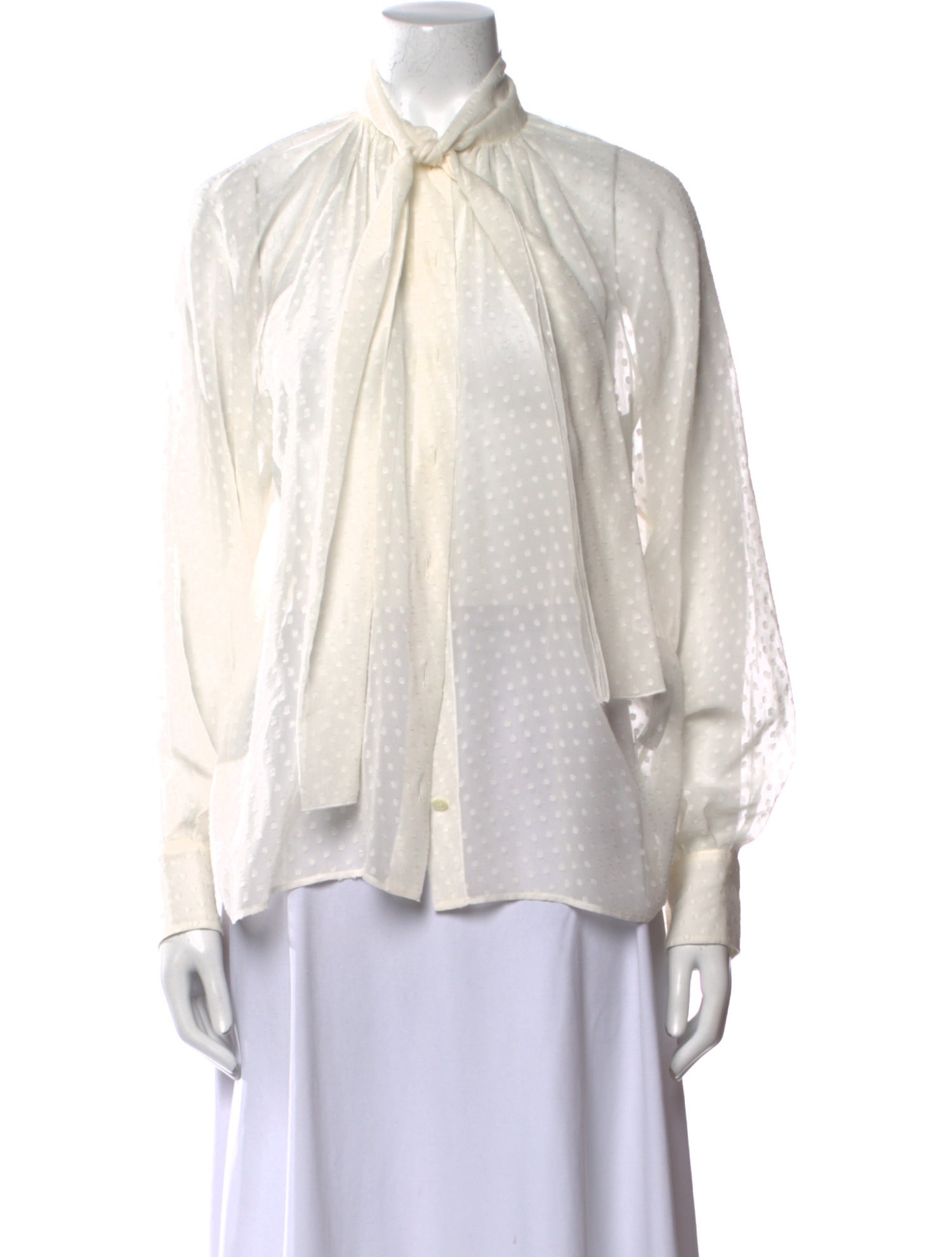 Dolce & Gabbana Mock Neck Long Sleeve Blouse