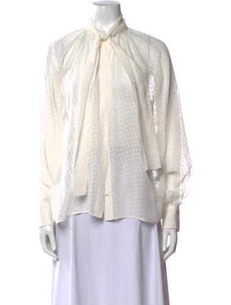 Dolce & Gabbana Mock Neck Long Sleeve Blouse