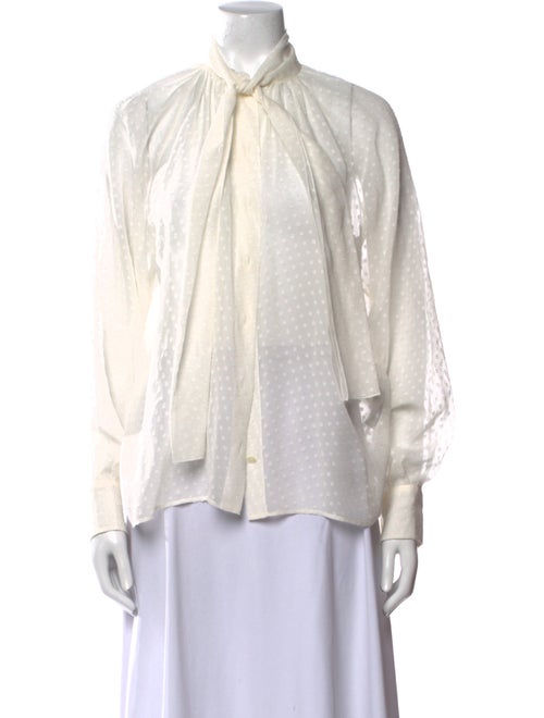 Dolce & Gabbana Mock Neck Long Sleeve Blouse