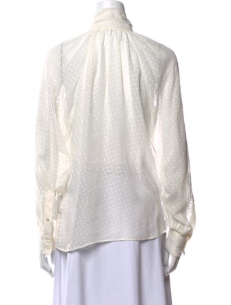 Dolce & Gabbana Mock Neck Long Sleeve Blouse