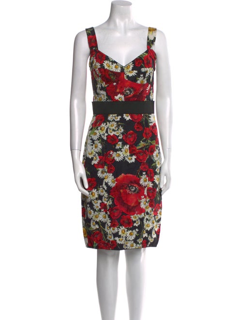 Dolce & Gabbana Floral Print Knee-Length Dress