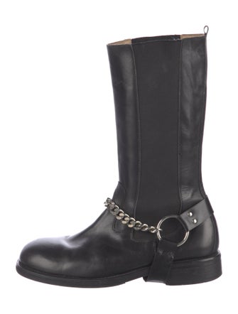 Dolce & Gabbana Leather Chain-Link Accents Boots