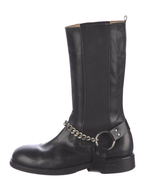 Dolce & Gabbana Leather Chain-Link Accents Boots