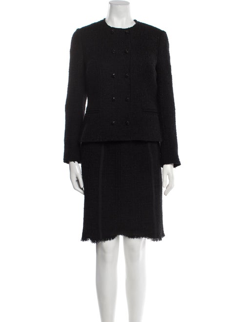 Dolce & Gabbana Virgin Wool Raw-Edge Trim Dress Set