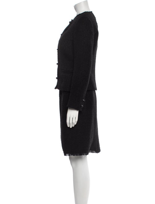 Dolce & Gabbana Virgin Wool Raw-Edge Trim Dress Set
