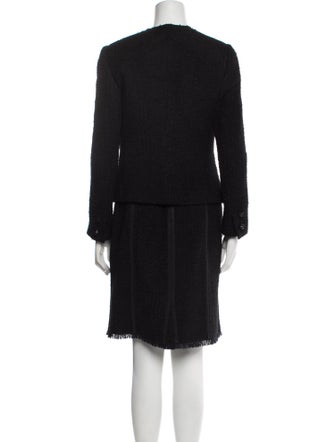 Dolce & Gabbana Virgin Wool Raw-Edge Trim Dress Set