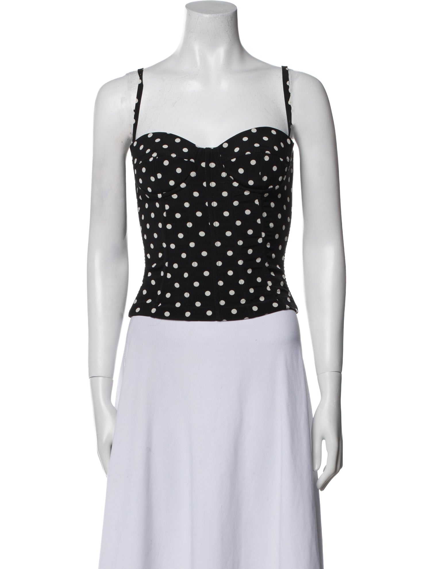 Dolce & Gabbana Silk Polka Dot Print Crop Top w/ Tags