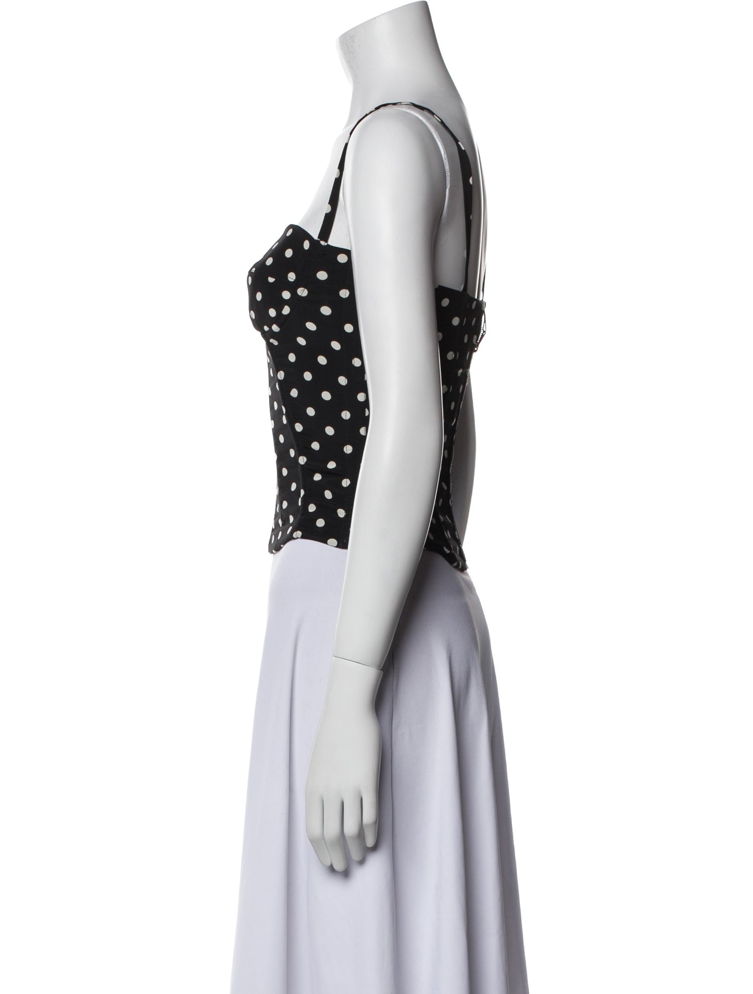 Dolce & Gabbana Silk Polka Dot Print Crop Top w/ Tags