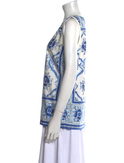 Dolce & Gabbana Printed Scoop Neck Top