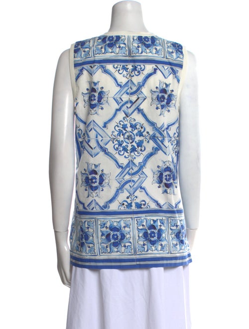 Dolce & Gabbana Printed Scoop Neck Top