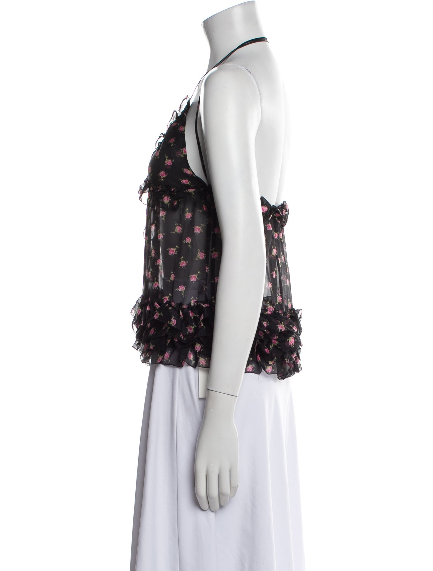 Dolce & Gabbana Silk Floral Print Crop Top