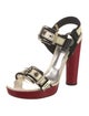 Dolce & Gabbana Patent Leather Colorblock Pattern Sandals