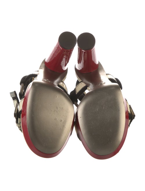 Dolce & Gabbana Patent Leather Colorblock Pattern Sandals