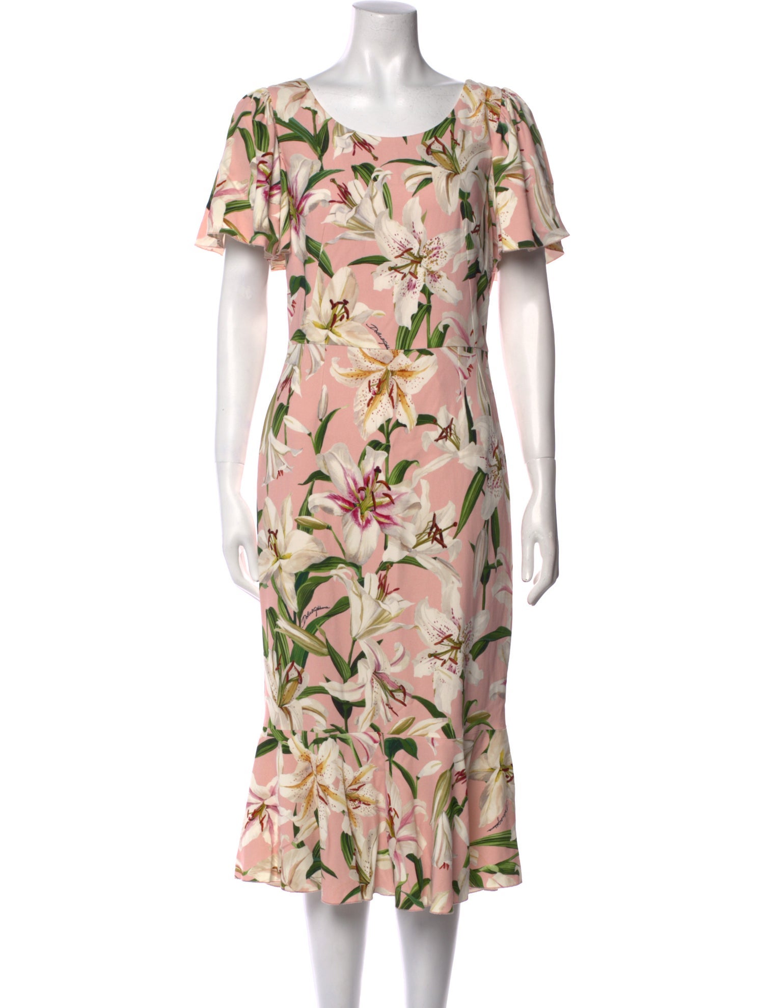 Dolce & Gabbana Floral Print Midi Length Dress