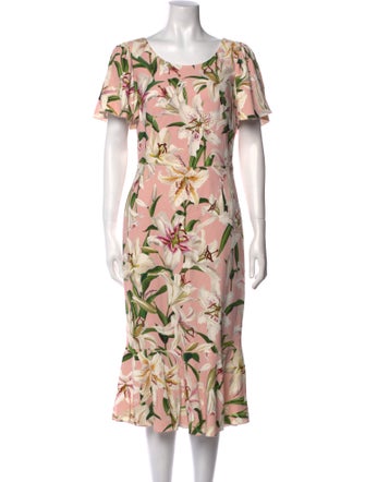 Dolce & Gabbana Floral Print Midi Length Dress