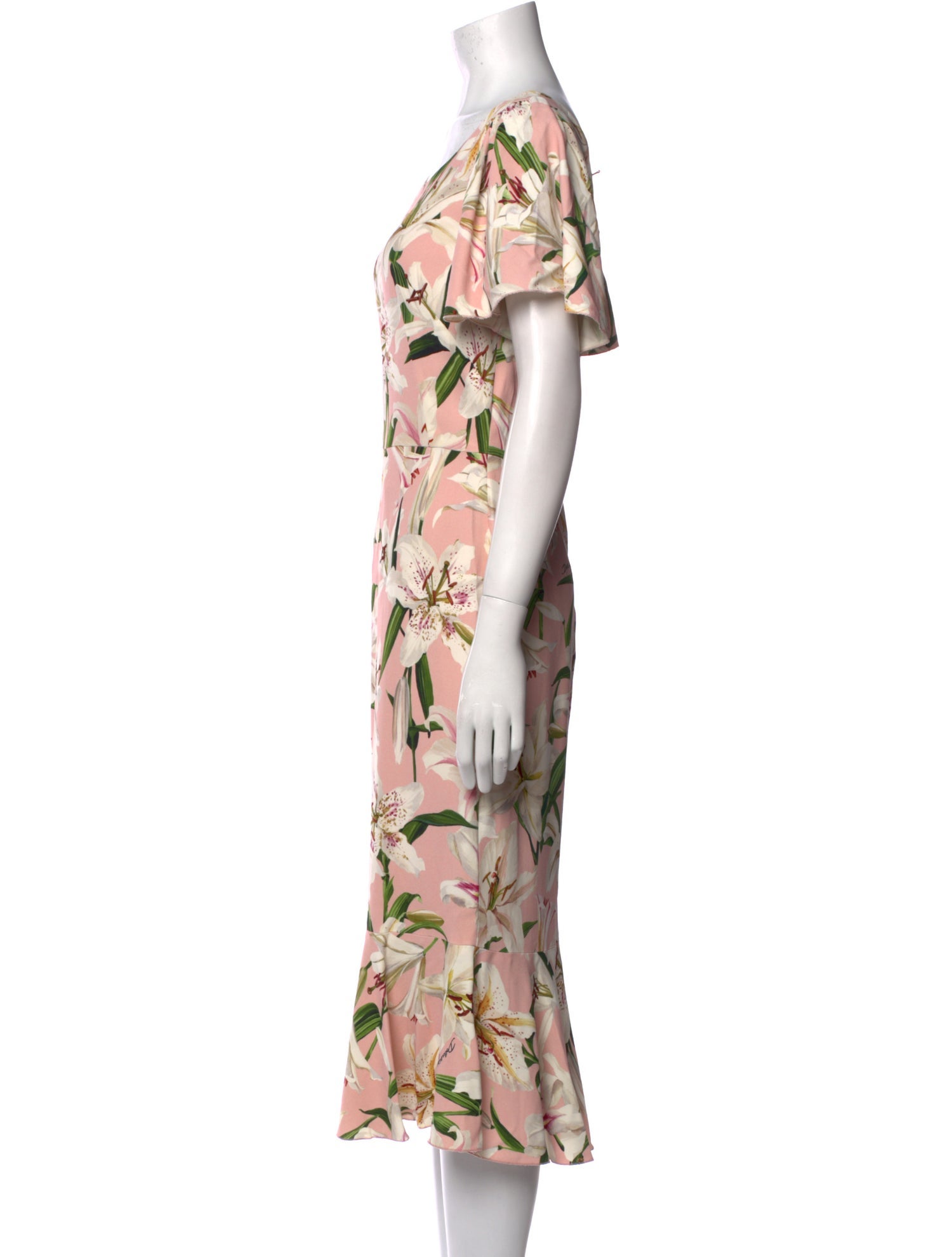 Dolce & Gabbana Floral Print Midi Length Dress