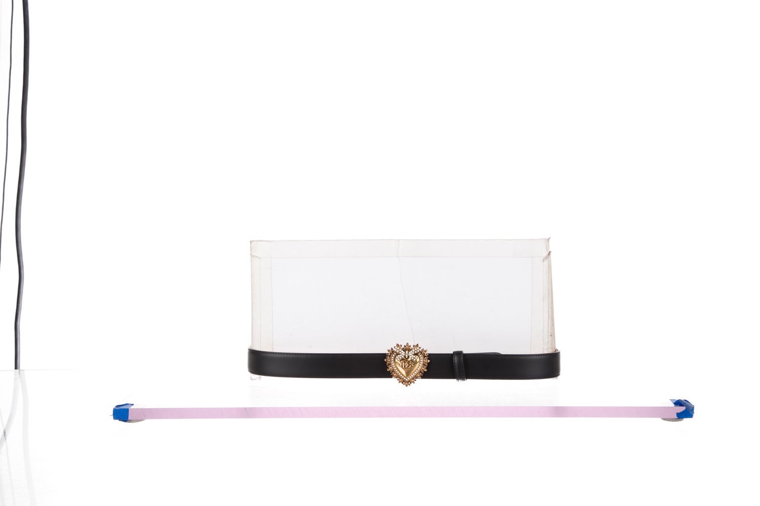 Dolce & Gabbana Faux Pearl Accents Leather Belt w/ Tags