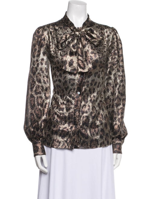 Dolce & Gabbana Silk Printed Button-Up Top w/ Tags