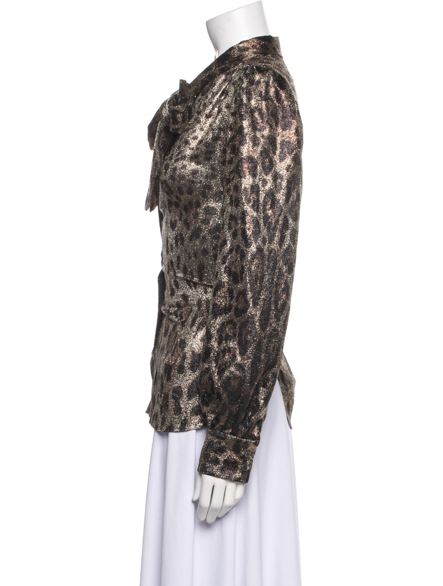 Dolce & Gabbana Silk Printed Button-Up Top w/ Tags