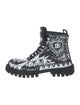 Dolce & Gabbana Leather Printed Lace-Up Boots