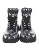 Dolce & Gabbana Leather Printed Lace-Up Boots