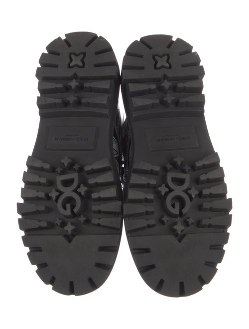 Dolce & Gabbana Leather Printed Lace-Up Boots
