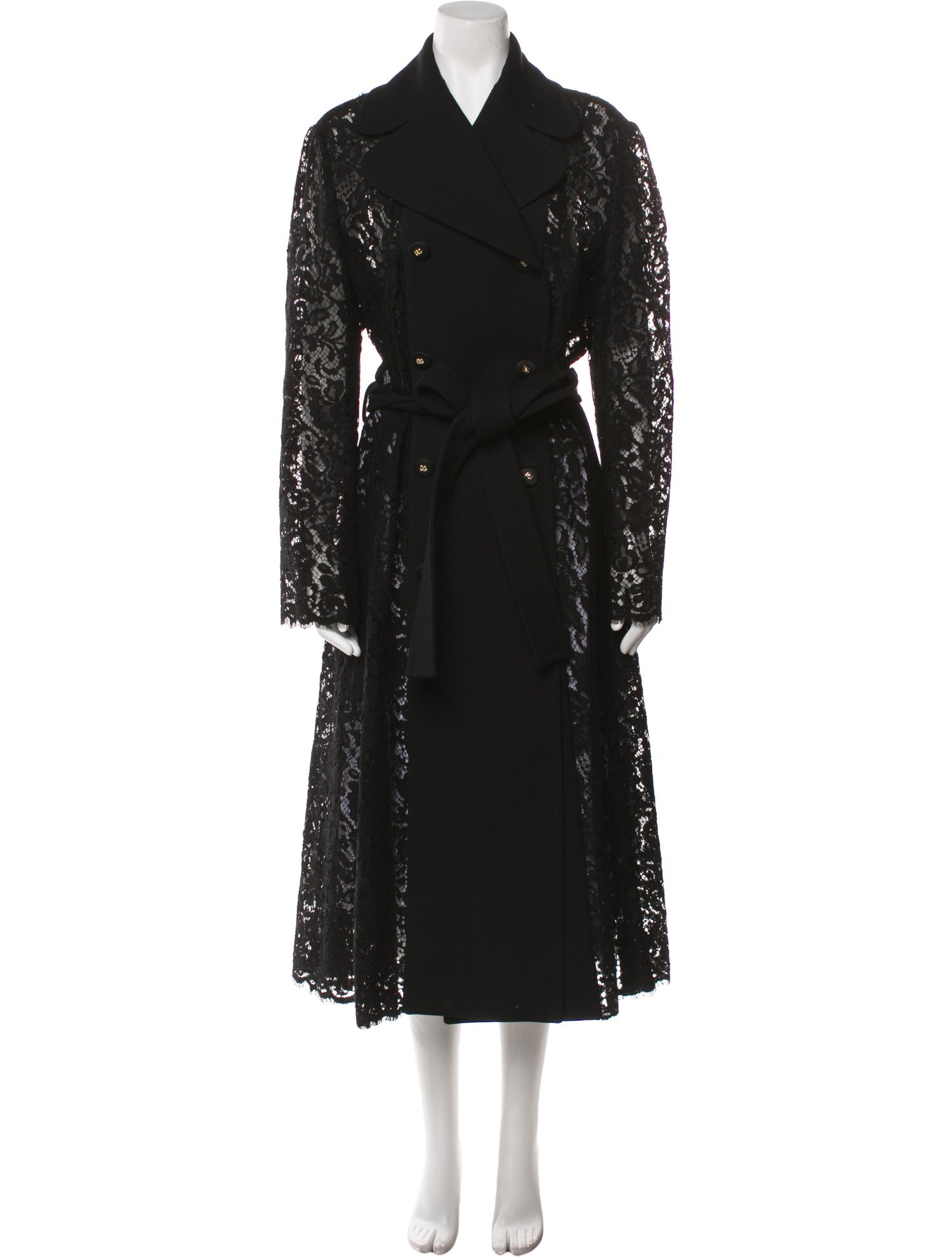 Dolce & Gabbana Lace Pattern Trench Coat