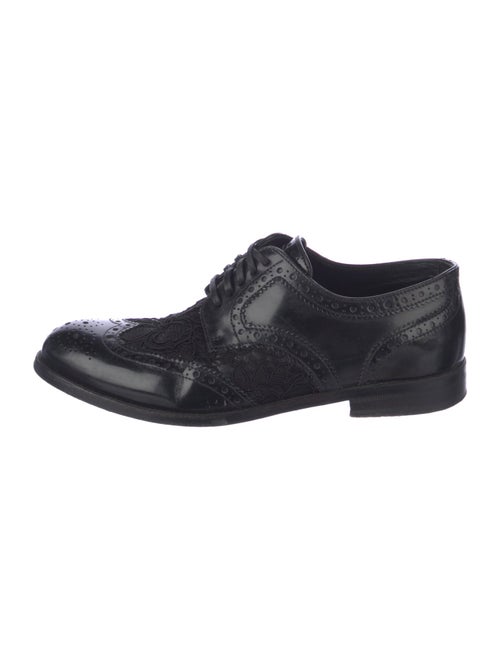 Dolce & Gabbana Leather Lasercut Accents Oxfords