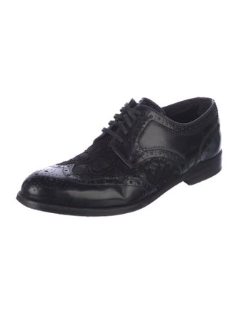 Dolce & Gabbana Leather Lasercut Accents Oxfords
