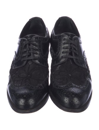 Dolce & Gabbana Leather Lasercut Accents Oxfords