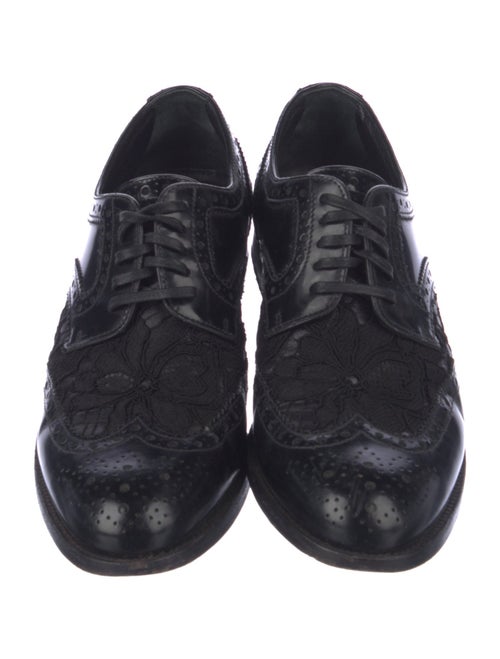 Dolce & Gabbana Leather Lasercut Accents Oxfords