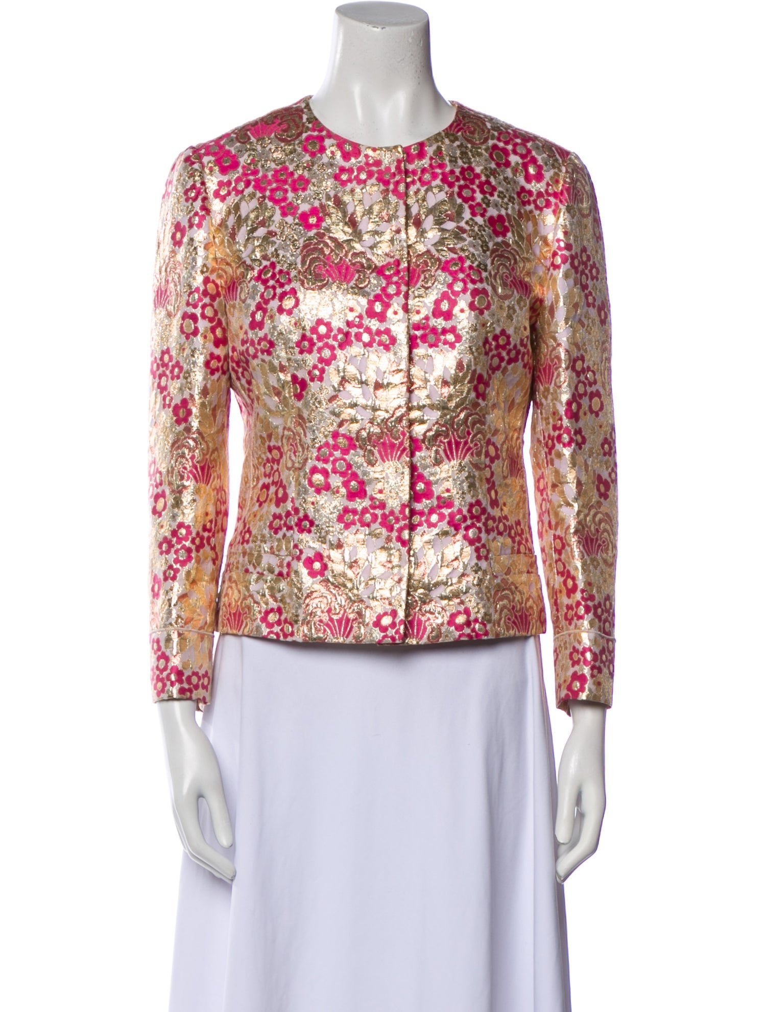 Dolce & Gabbana Silk Floral Print Evening Jacket
