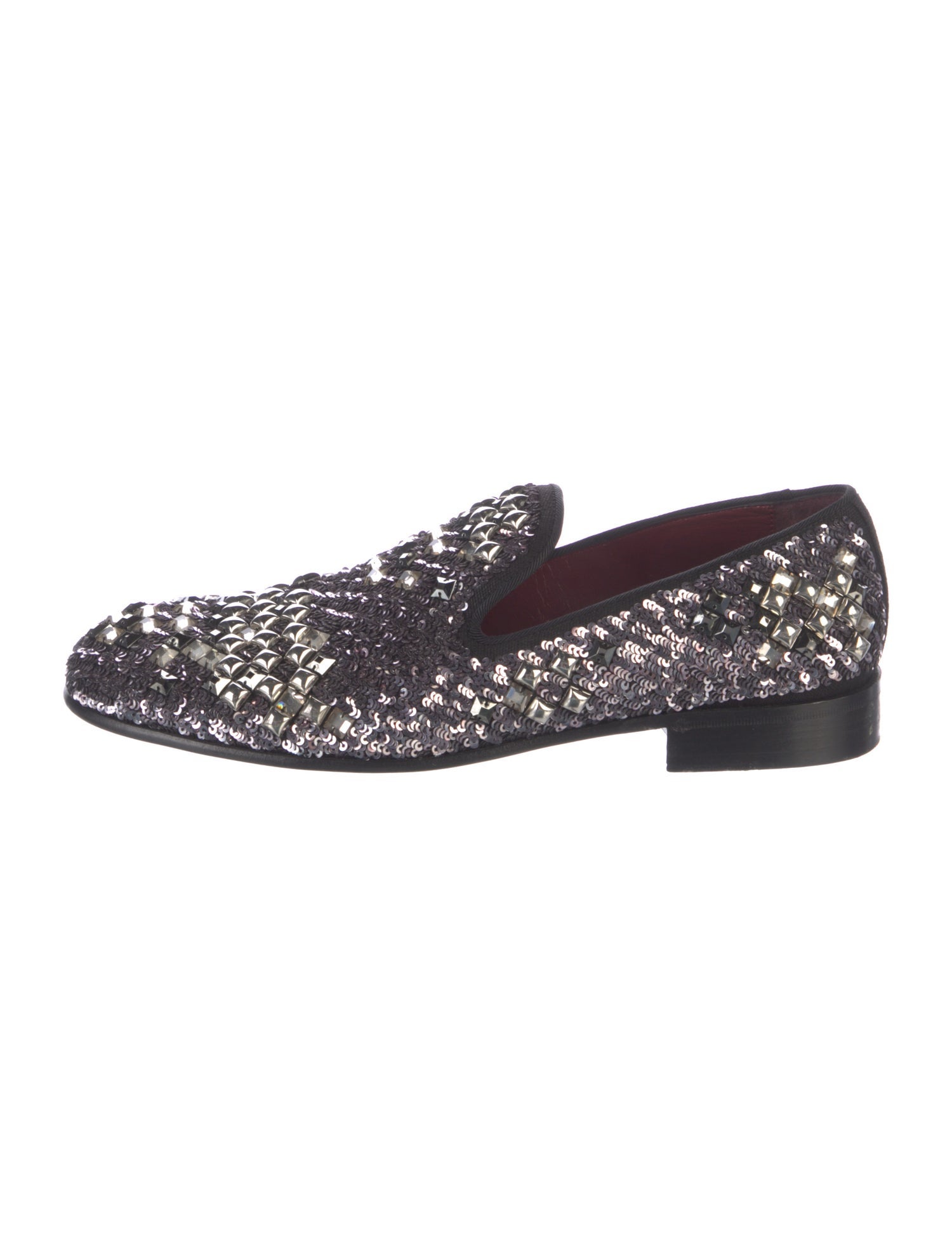 Dolce & Gabbana Sequins Studded Accents Loafers