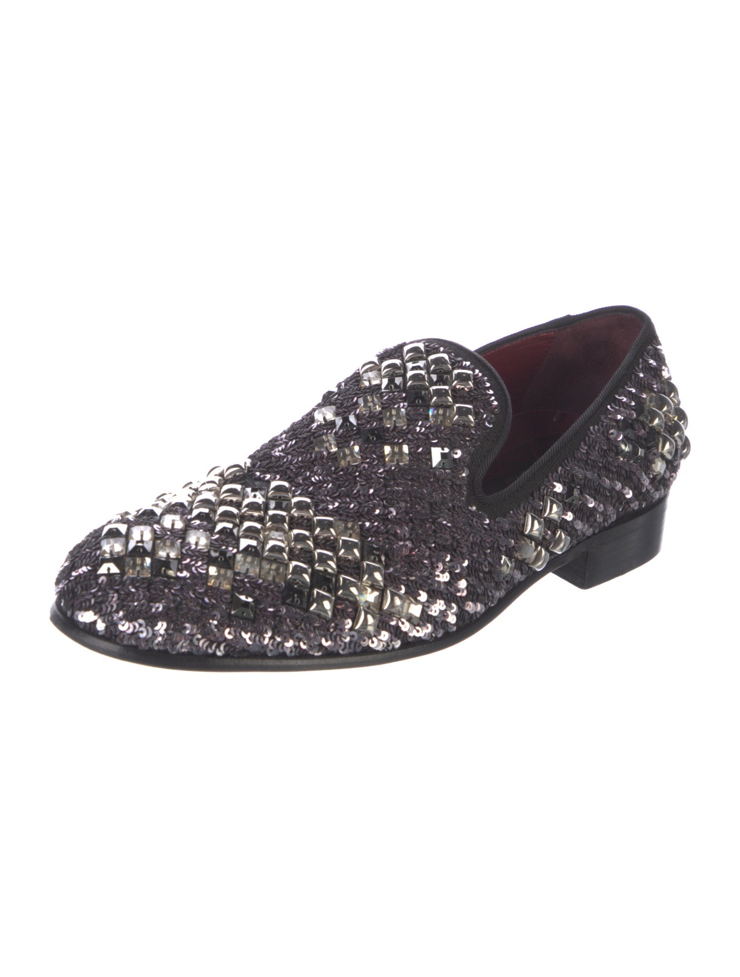 Dolce & Gabbana Sequins Studded Accents Loafers