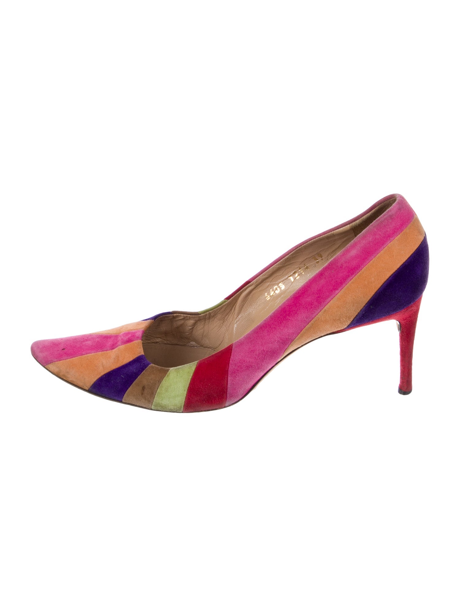 Dolce & Gabbana Suede Colorblock Pattern Pumps
