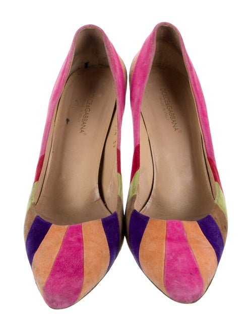 Dolce & Gabbana Suede Colorblock Pattern Pumps