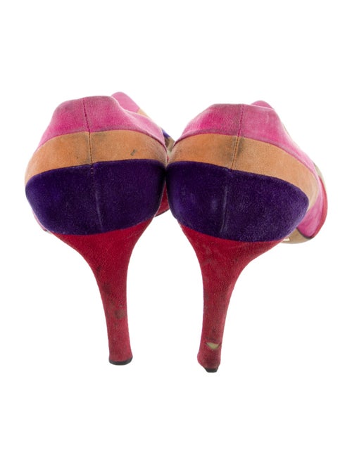 Dolce & Gabbana Suede Colorblock Pattern Pumps